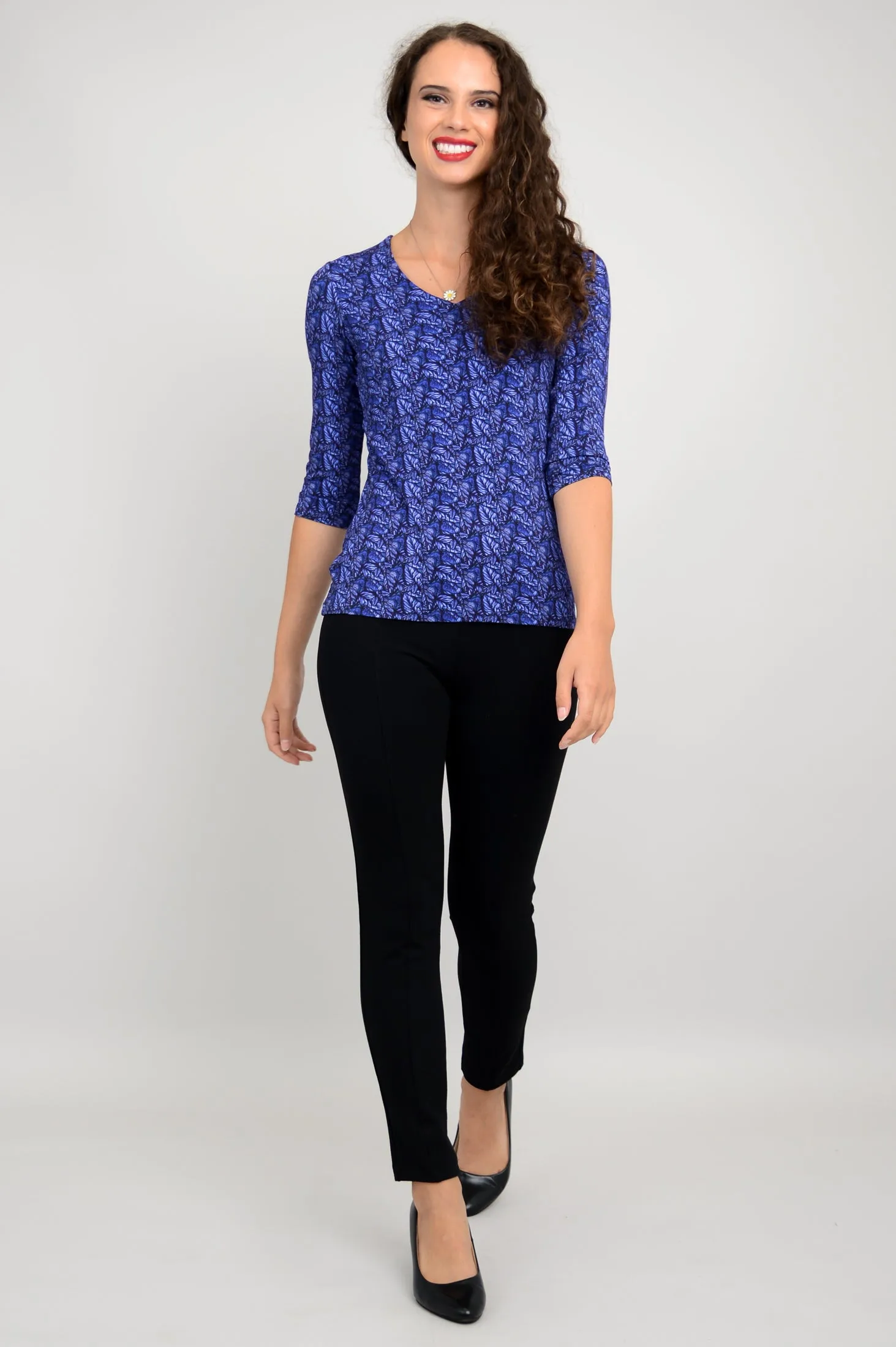 Mia Top, Midnight Leaves, Bamboo - Final Sale sold by Blue Sky product image thumbnail 3
