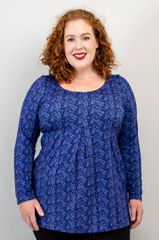 Franca L/S Top, Midnight Leaves, Bamboo - Final Sale sold by Blue Sky