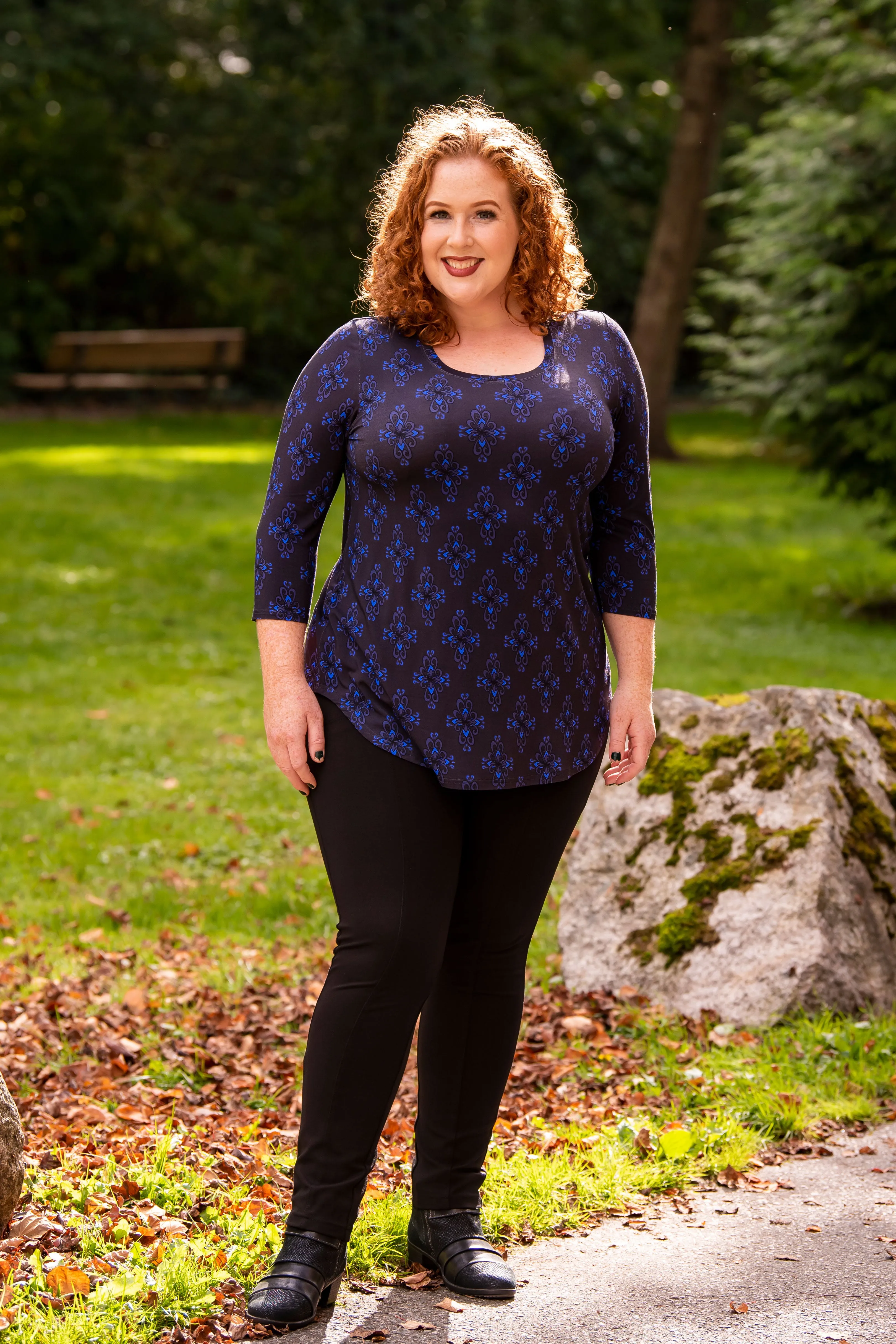 Jazz 3/4 Top, Blue French, Bamboo - Final Sale sold by Blue Sky product image thumbnail 2