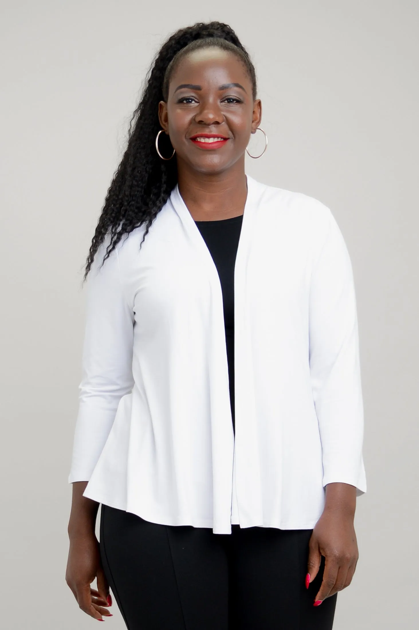 Kathy Jacket, White, Bamboo sold by Blue Sky