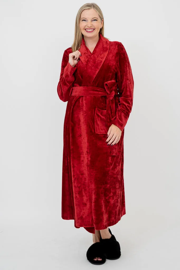 Velvet Robe, Burgundy, Bamboo sold by Blue Sky