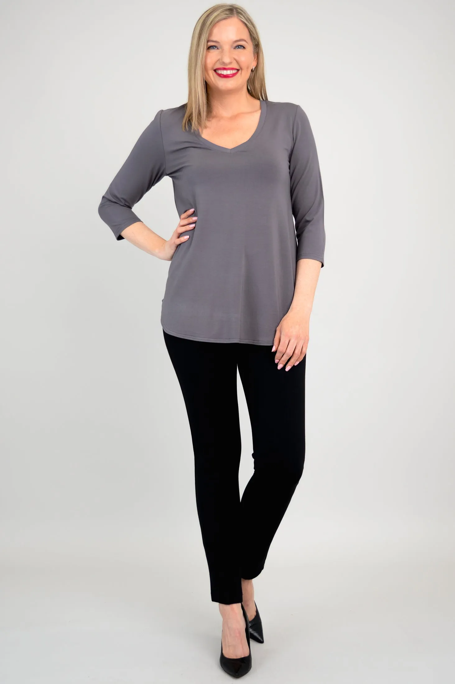 Jackie 3/4 Top, Charcoal, Bamboo - Final Sale sold by Blue Sky product image thumbnail 5
