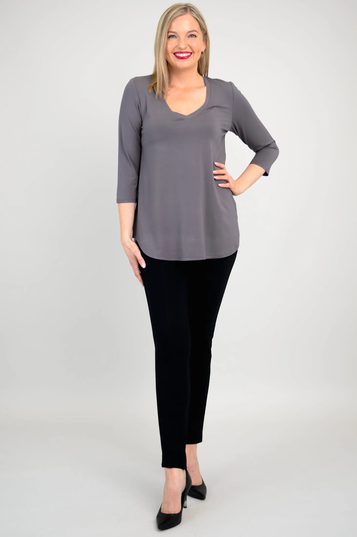 Jackie 3/4 Top, Charcoal, Bamboo - Final Sale sold by Blue Sky product image thumbnail 4