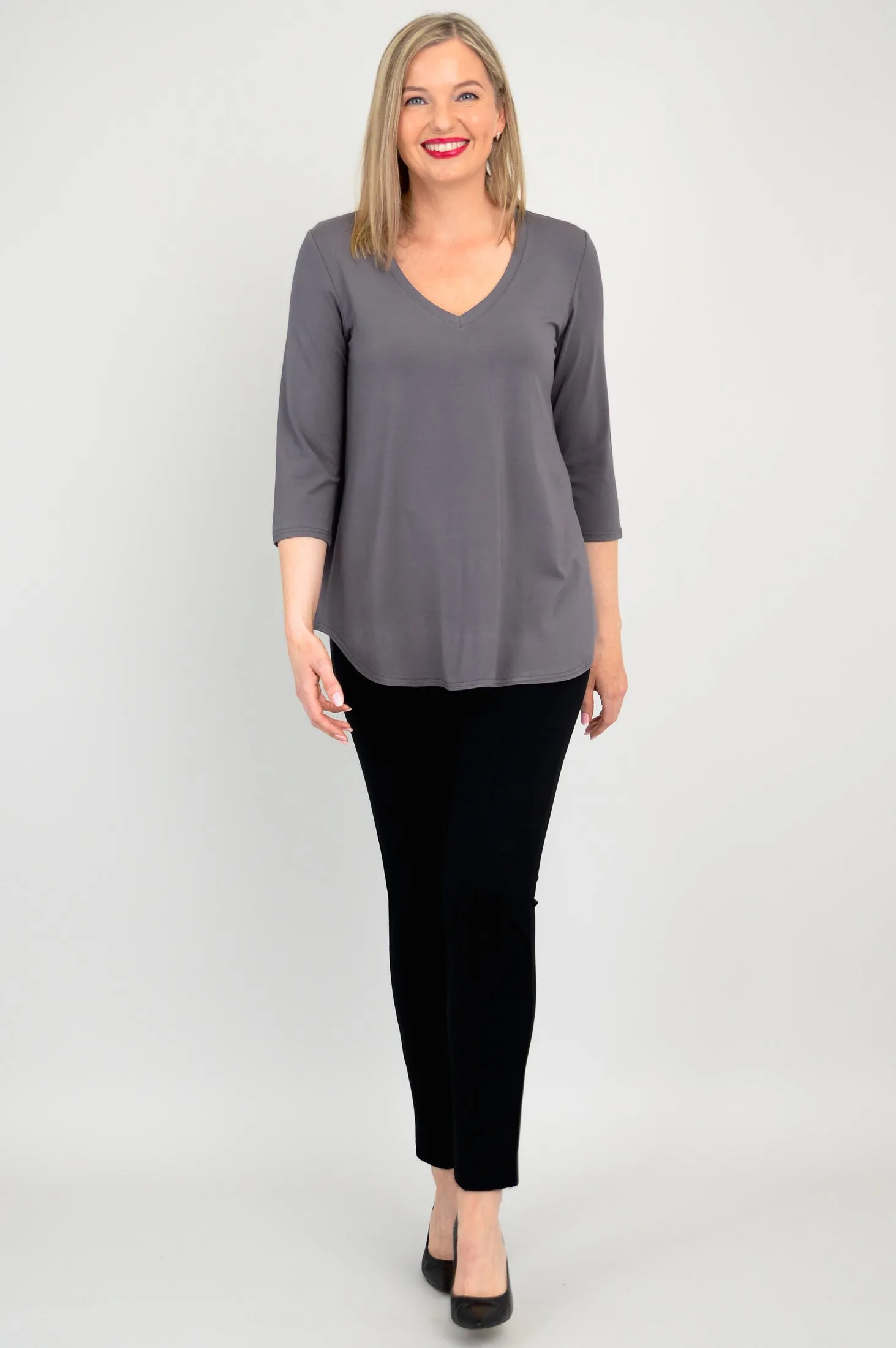 Jackie 3/4 Top, Charcoal, Bamboo - Final Sale sold by Blue Sky product image thumbnail 2