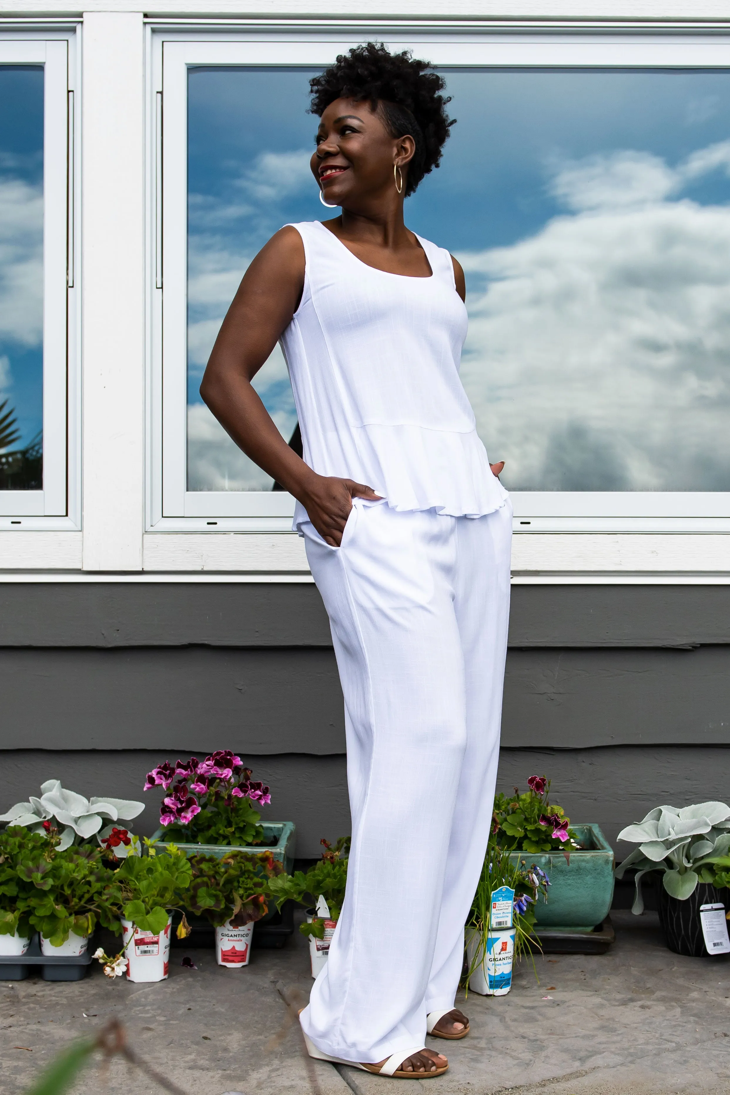 Ginny Tank, White, Linen Bamboo sold by Blue Sky product image thumbnail 2