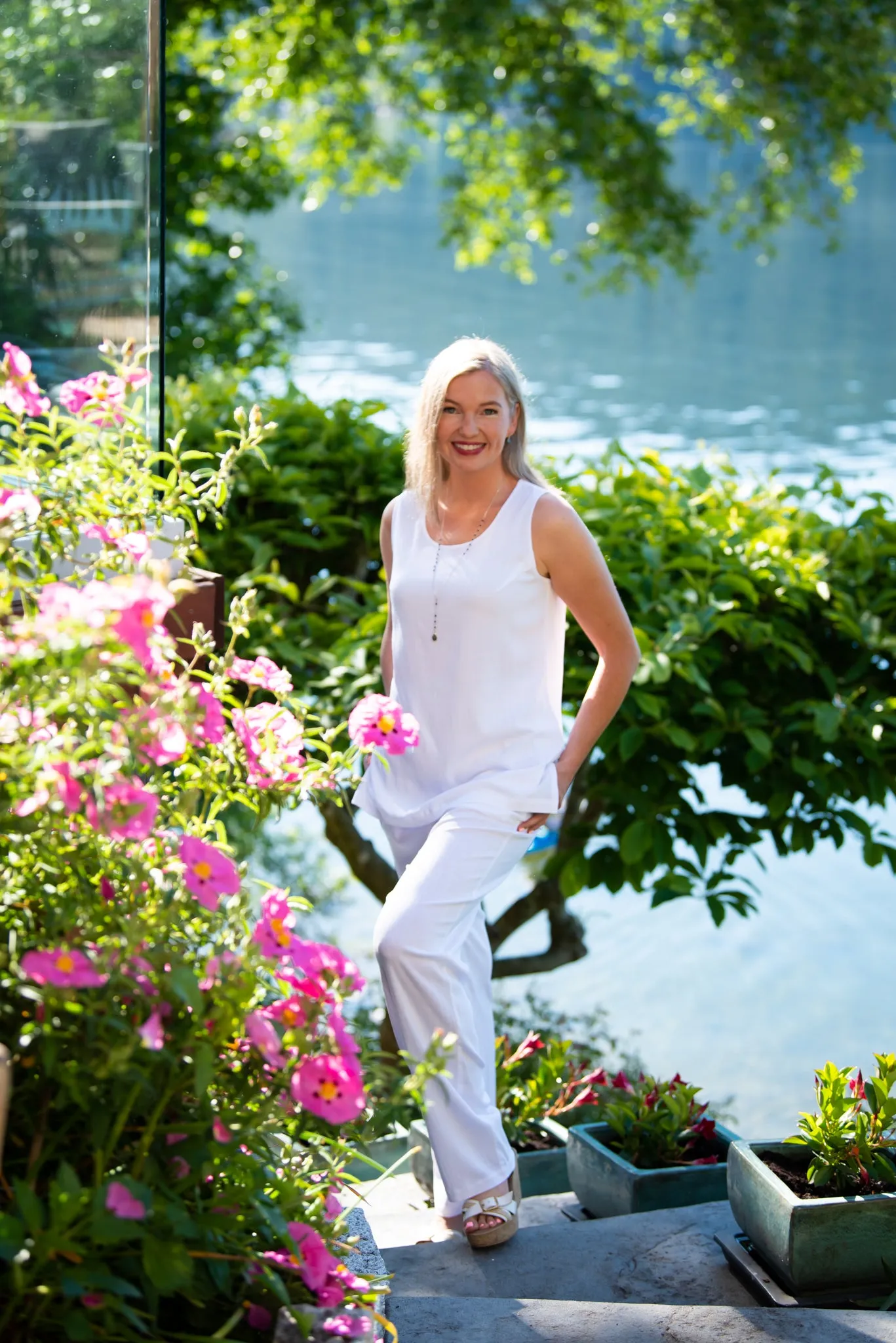 Dena Tank, White, Linen Bamboo sold by Blue Sky product image thumbnail 2