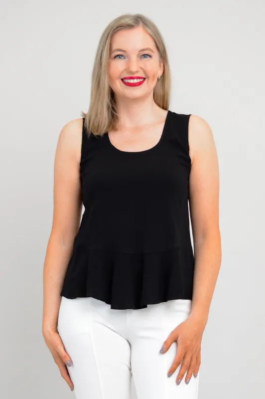 Ginny Tank, Black, Linen Bamboo sold by Blue Sky