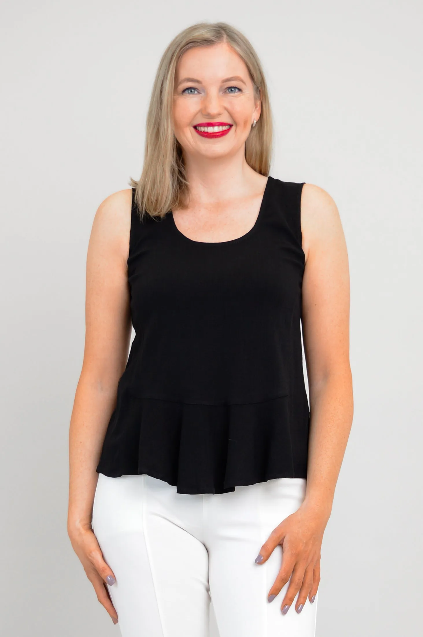 Ginny Tank, Black, Linen Bamboo sold by Blue Sky