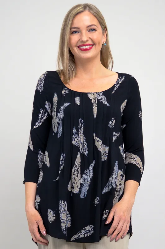 Harper Top, Leaf Shadow, Linen Bamboo - Final Sale sold by Blue Sky