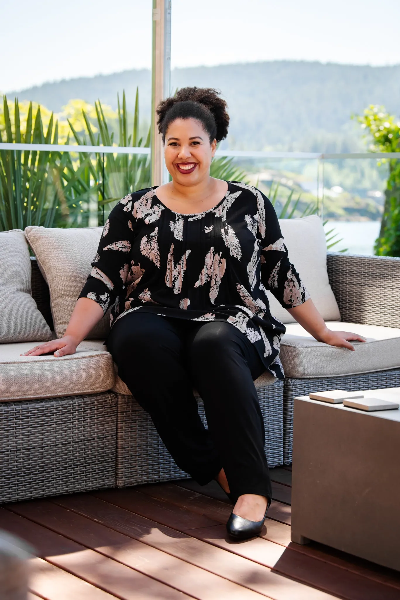 Harper Top, Leaf Shadow, Linen Bamboo - Final Sale sold by Blue Sky product image thumbnail 2