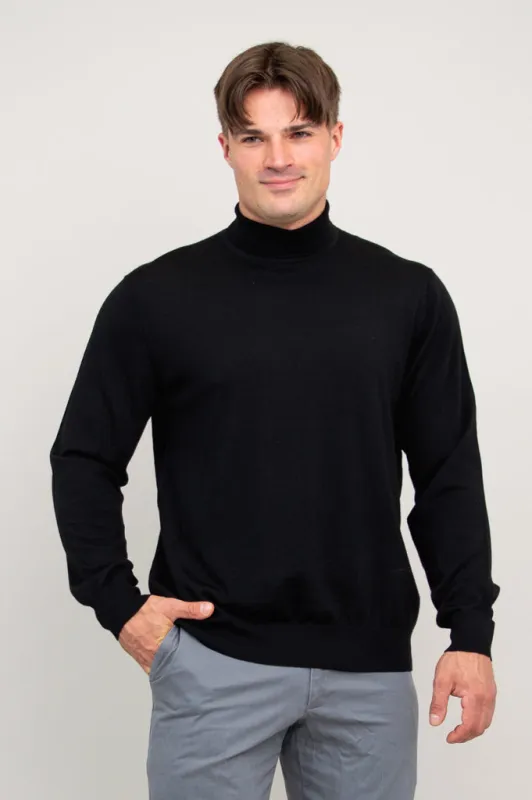 Eric Sweater, Black, 100% Merino Wool sold by Blue Sky