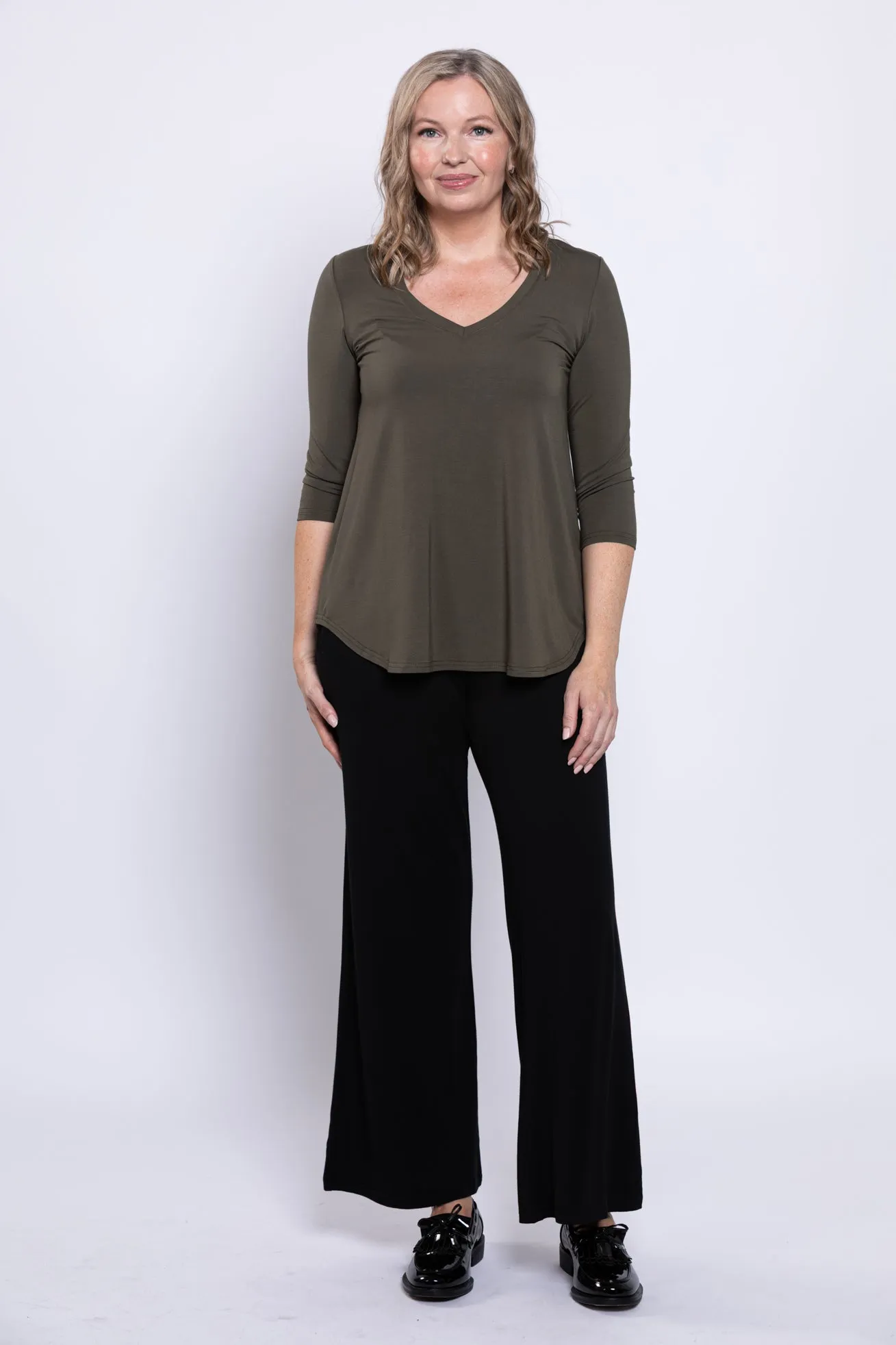 Jackie 3/4 Top, Khaki, Bamboo sold by Blue Sky product image thumbnail 4