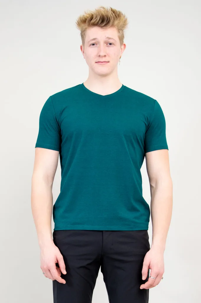Adam Short Sleeve Shirt, Teal, Bamboo sold by Blue Sky