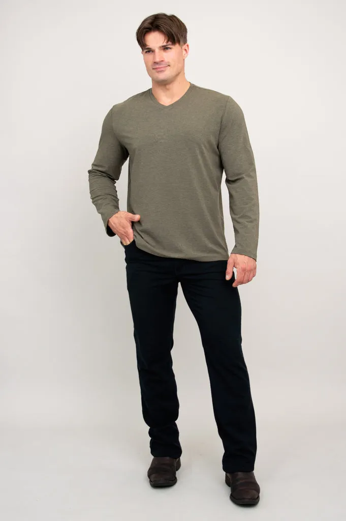 Adam Long Sleeve, Yarn Dye Khaki, Bamboo sold by Blue Sky product image thumbnail 2