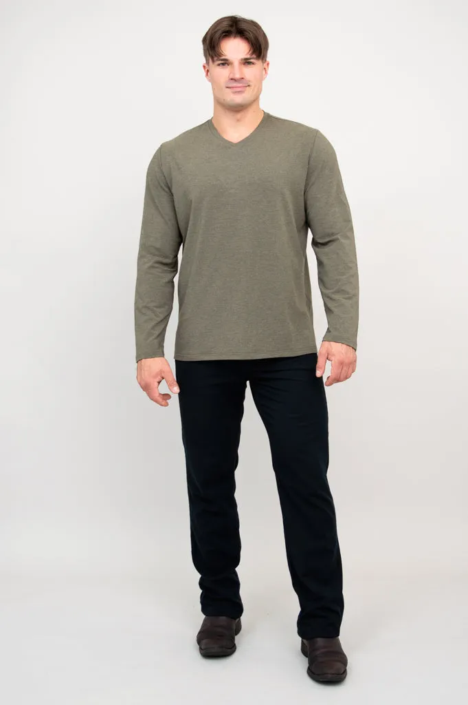 Adam Long Sleeve, Yarn Dye Khaki, Bamboo sold by Blue Sky product image thumbnail 3