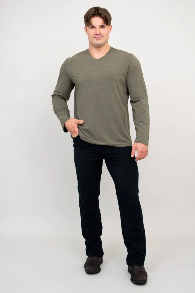 Adam Long Sleeve, Yarn Dye Khaki, Bamboo sold by Blue Sky product image thumbnail 5