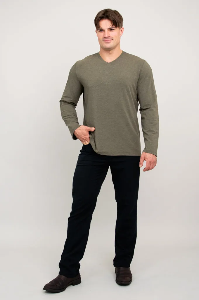 Adam Long Sleeve, Yarn Dye Khaki, Bamboo sold by Blue Sky product image thumbnail 4