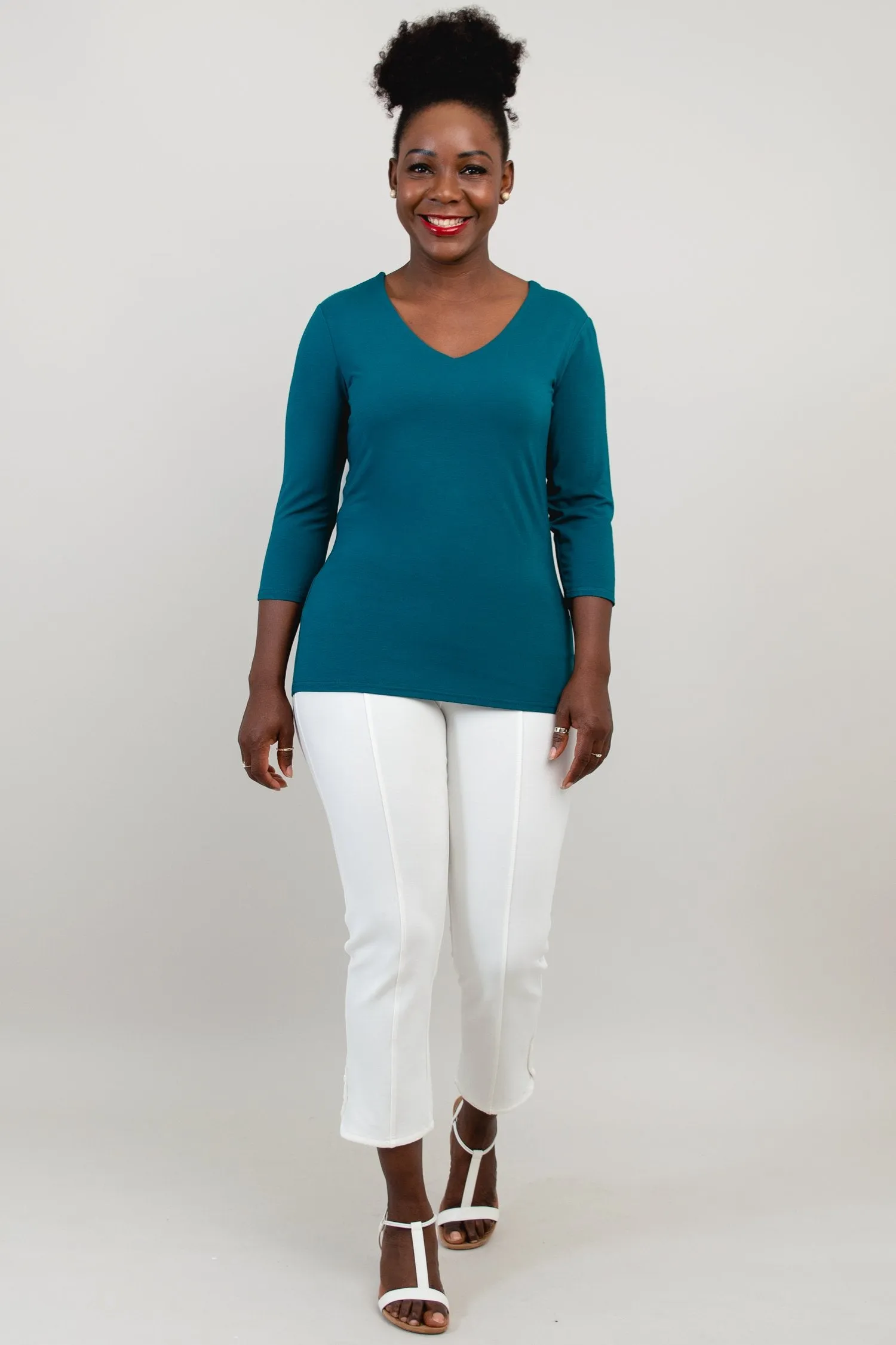Mia Top, Teal, Bamboo sold by Blue Sky product image thumbnail 4