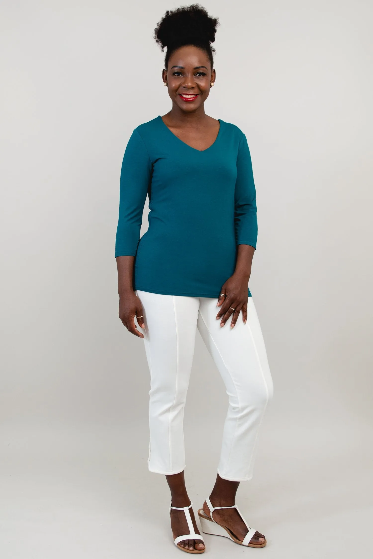 Mia Top, Teal, Bamboo sold by Blue Sky product image thumbnail 3