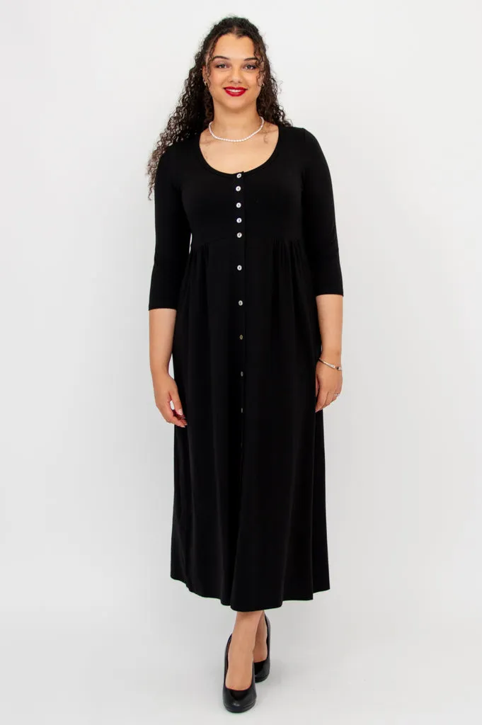 Liane 3/4 Dress, Black, Bamboo sold by Blue Sky