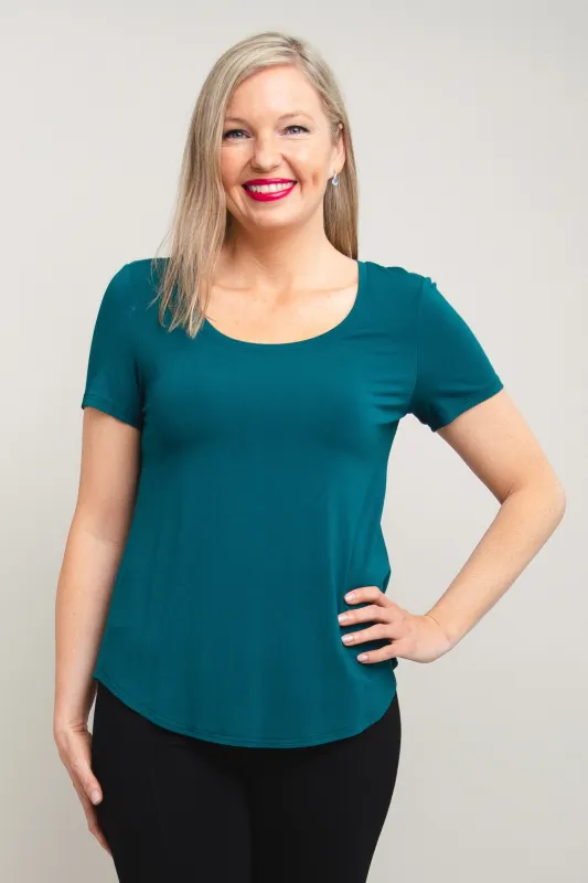 Tessa Tee, Teal, Bamboo sold by Blue Sky