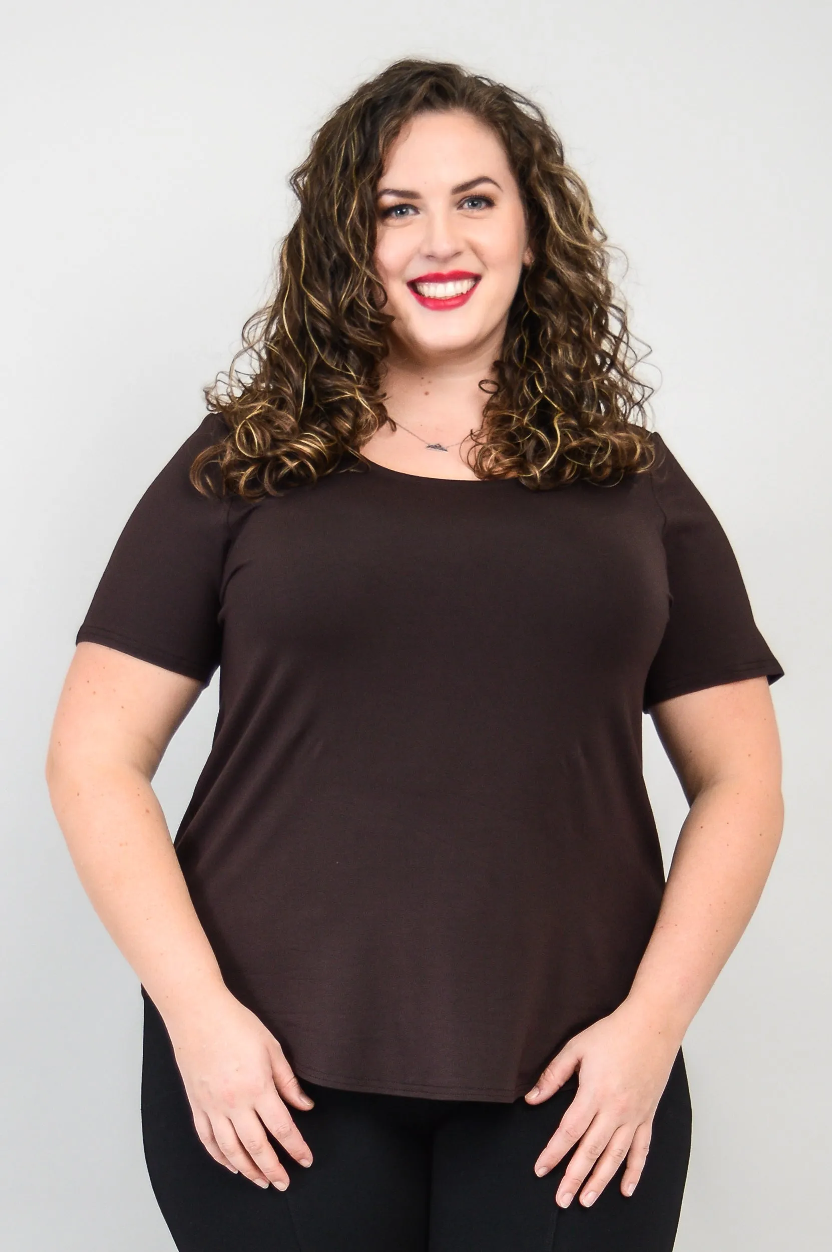 Tessa Tee, Coffee, Bamboo sold by Blue Sky