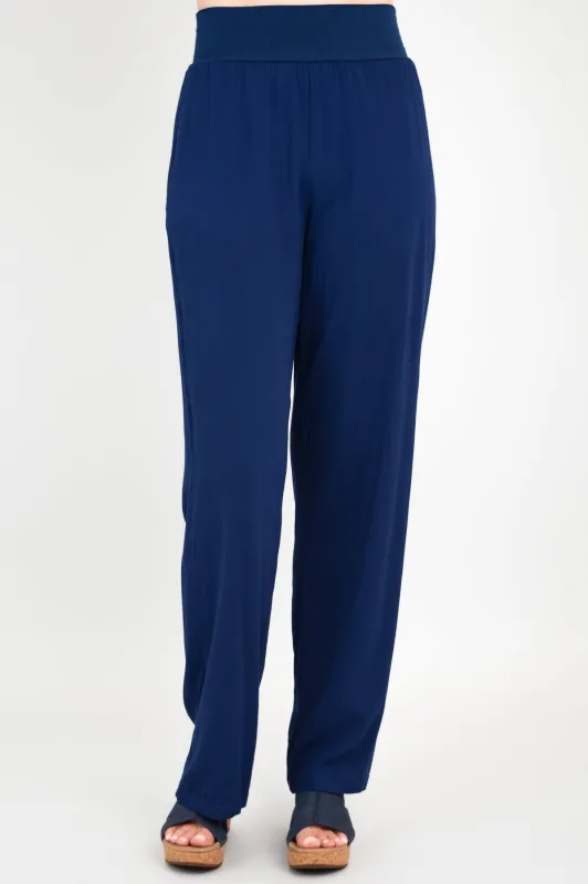 Landon Pant, Indigo, Linen Bamboo sold by Blue Sky