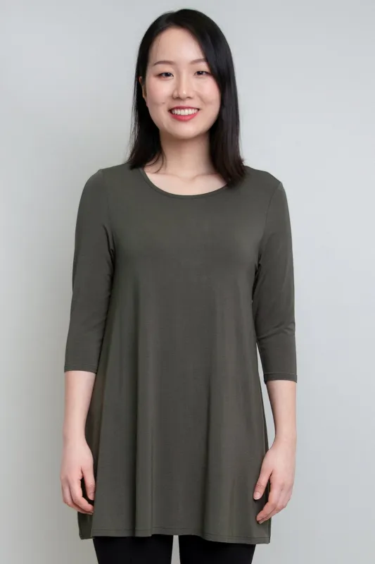 Perfect Tunic, Khaki, Bamboo- Final Sale sold by Blue Sky