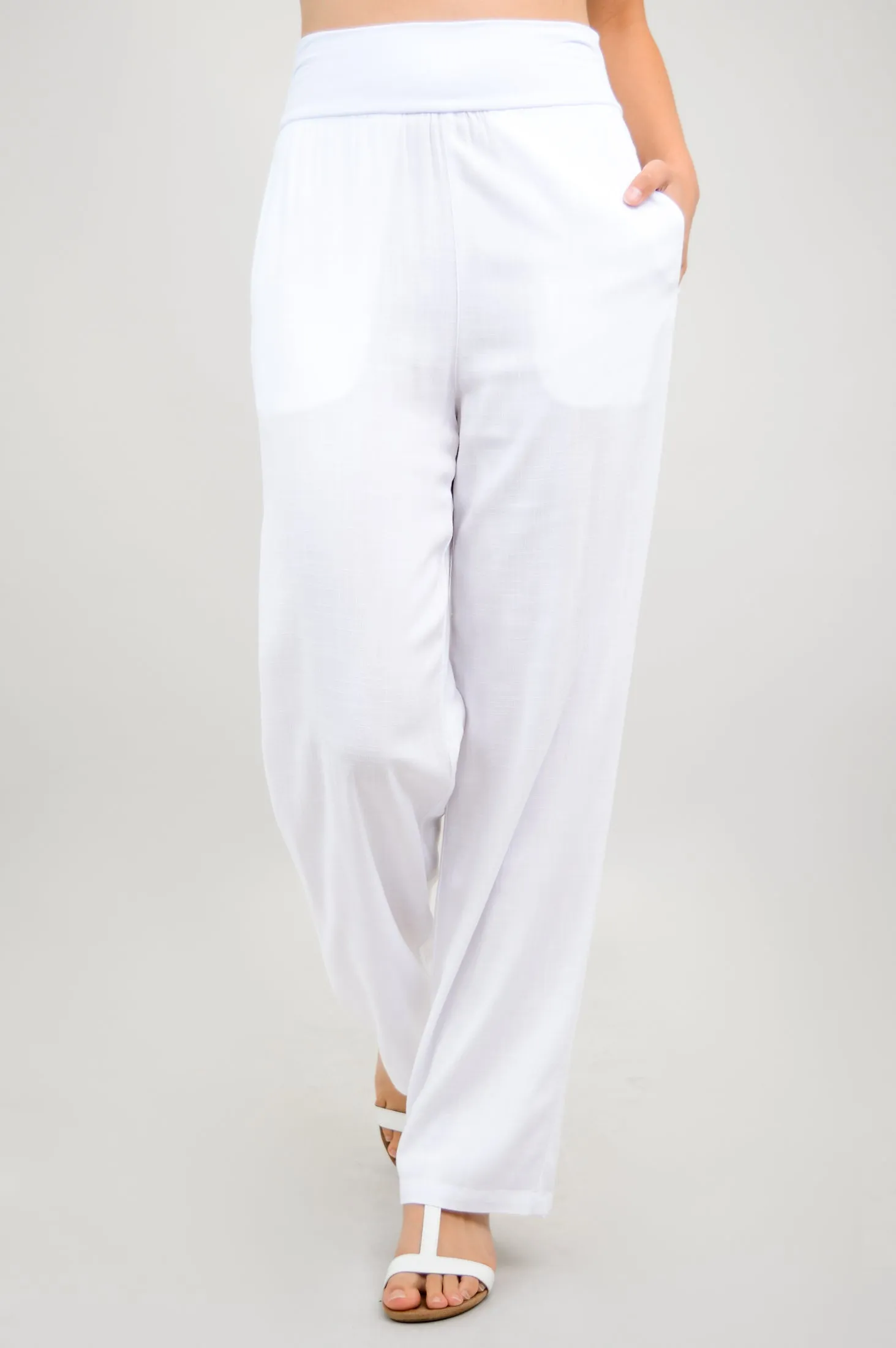 Landon Pant, White, Linen Bamboo sold by Blue Sky product image thumbnail 5