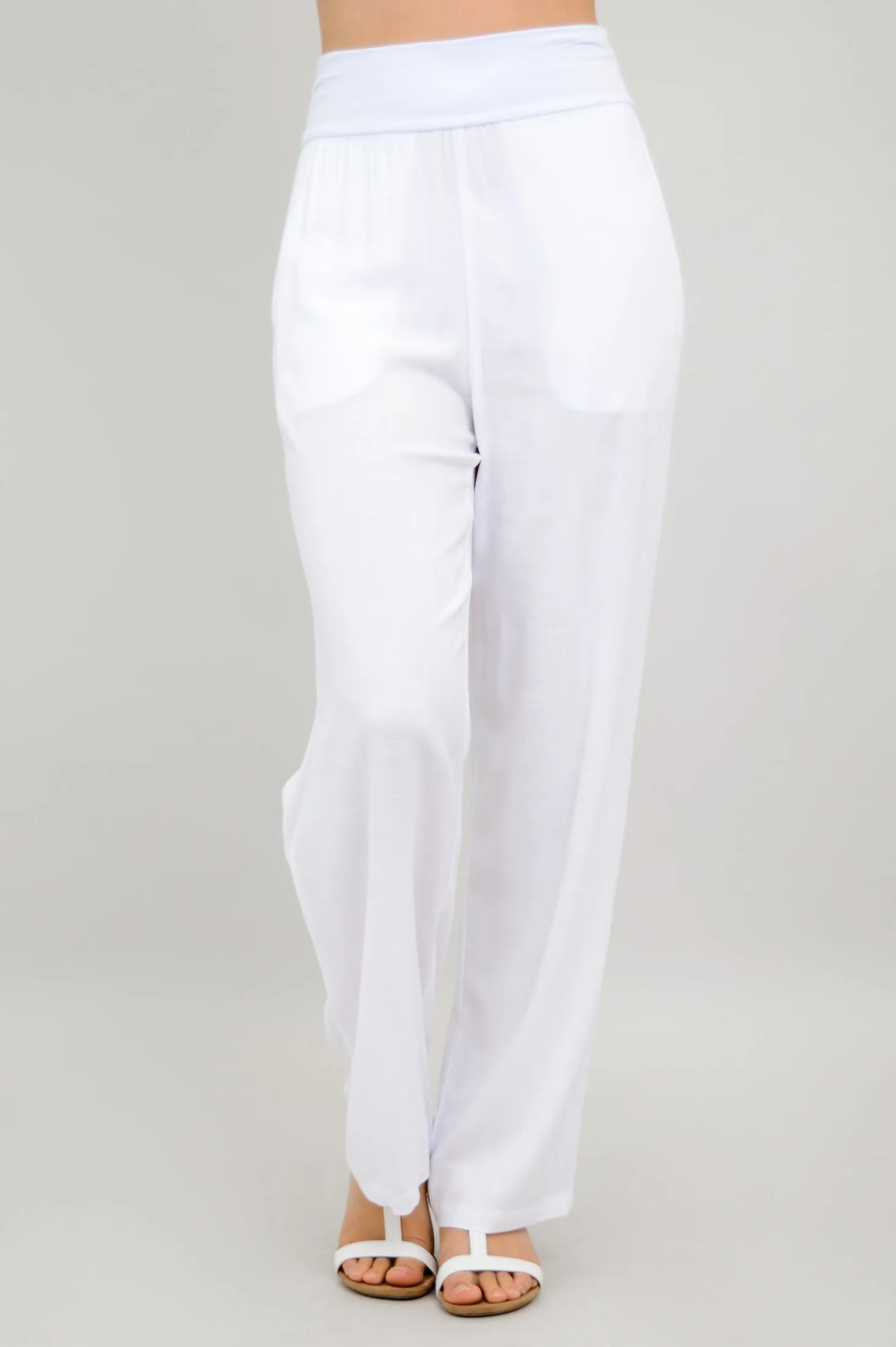 Landon Pant, White, Linen Bamboo sold by Blue Sky product image thumbnail 3