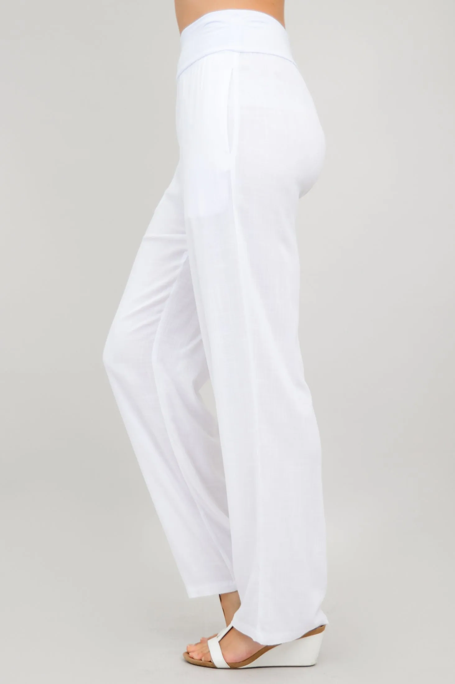 Landon Pant, White, Linen Bamboo sold by Blue Sky product image thumbnail 4