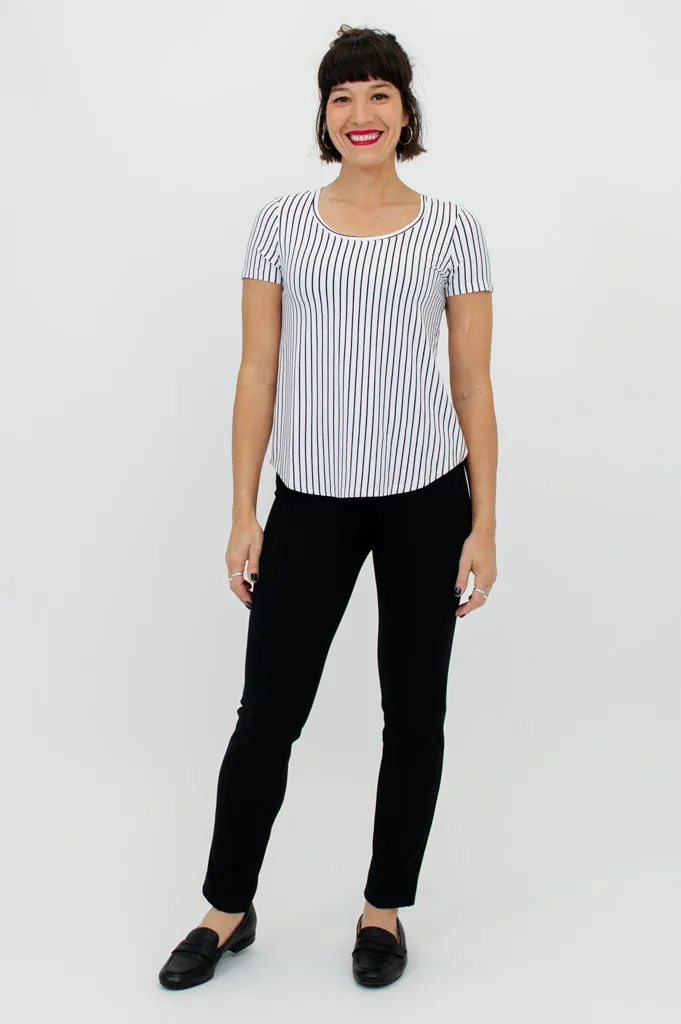 Tessa Tee, White/Black Small Stripe, Bamboo- Final Sale sold by Blue Sky product image thumbnail 3