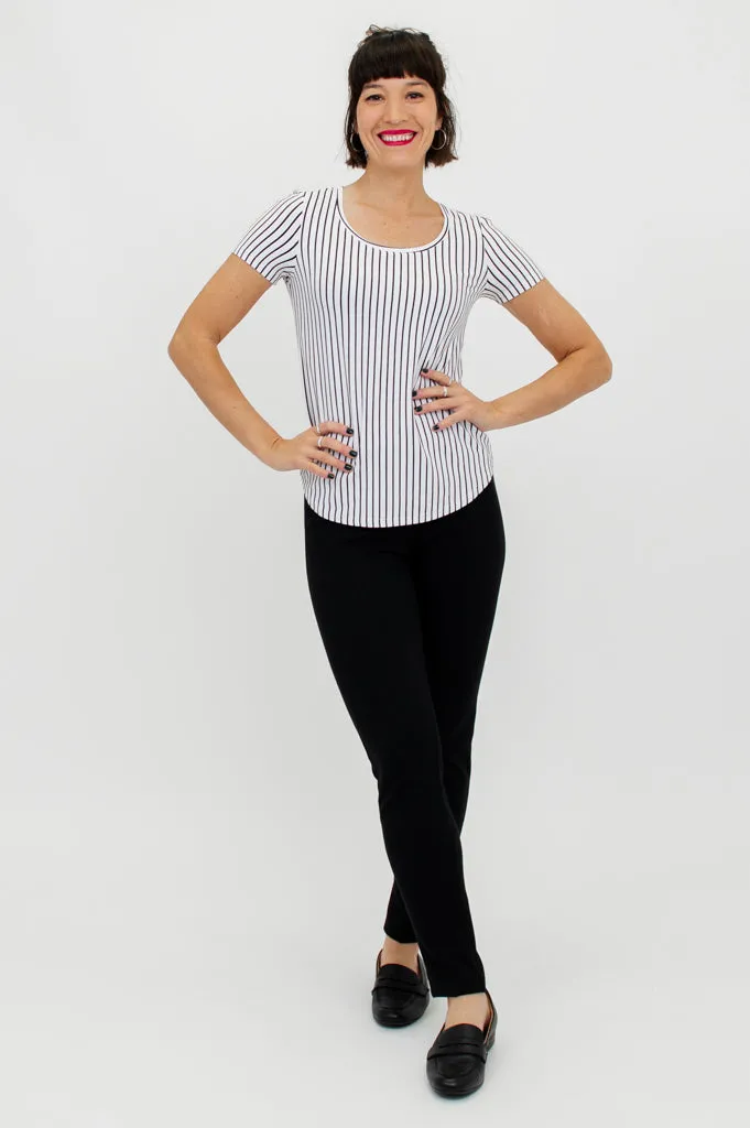 Tessa Tee, White/Black Small Stripe, Bamboo- Final Sale sold by Blue Sky product image thumbnail 5