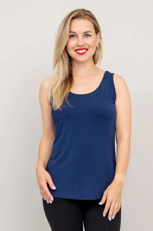 Avalon Tank, Indigo, Bamboo sold by Blue Sky