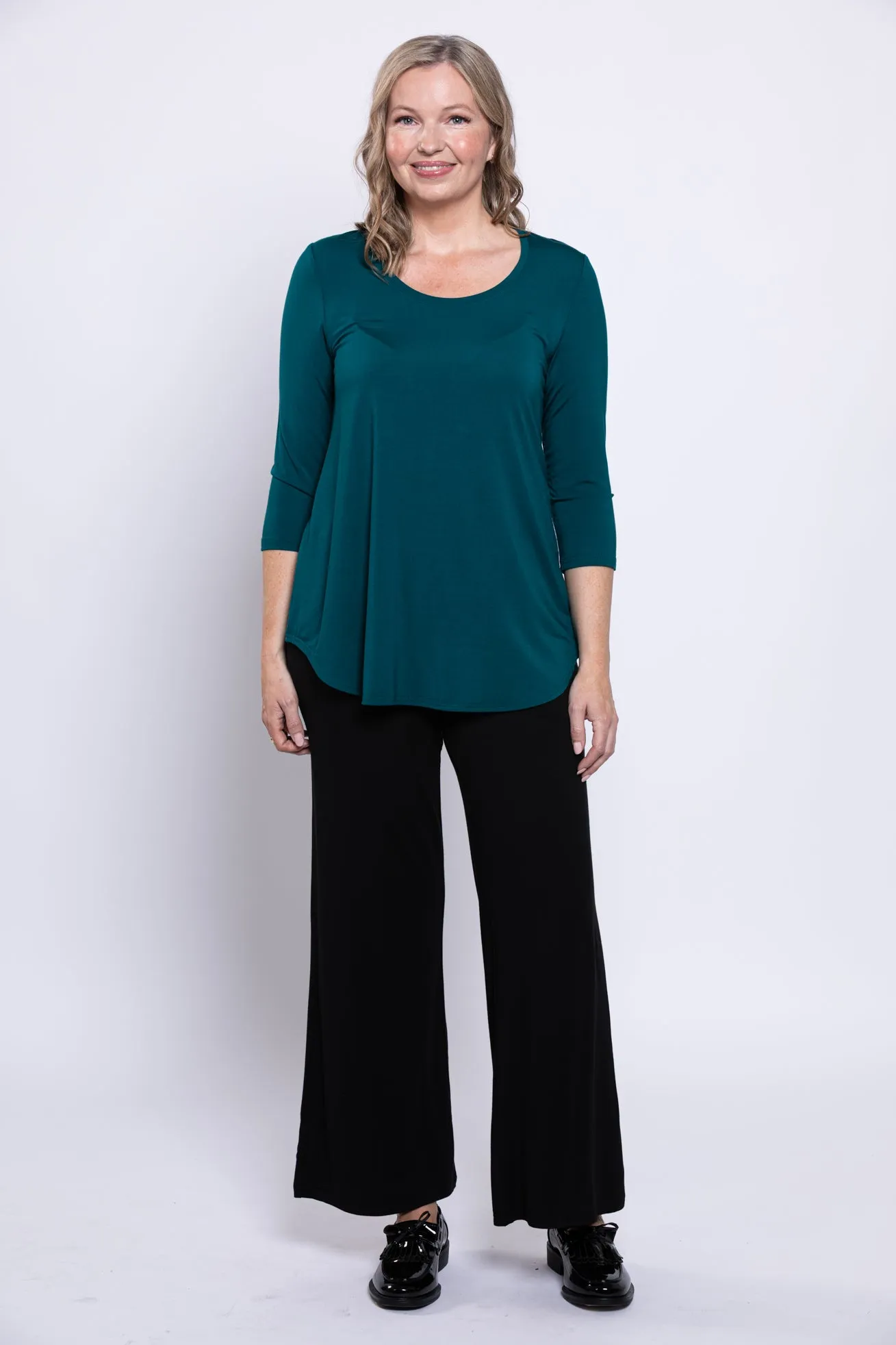 Jazz 3/4 Slv Top, Teal, Bamboo sold by Blue Sky product image thumbnail 4