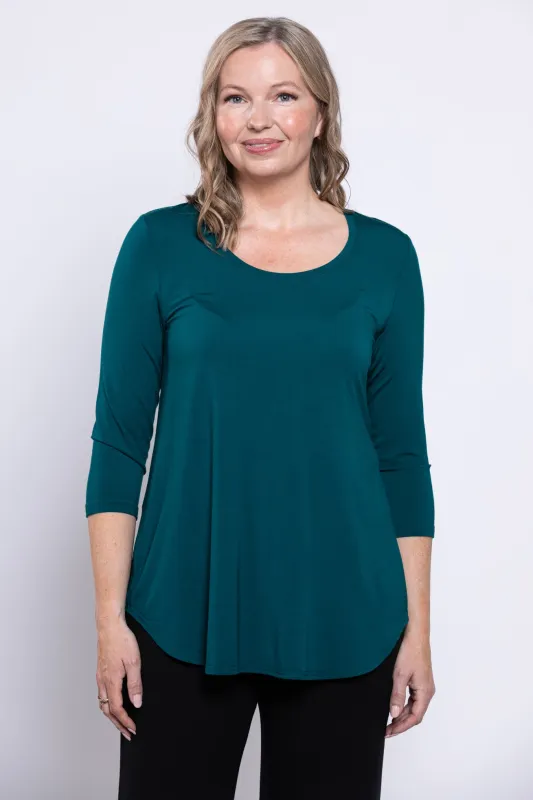 Jazz 3/4 Slv Top, Teal, Bamboo sold by Blue Sky