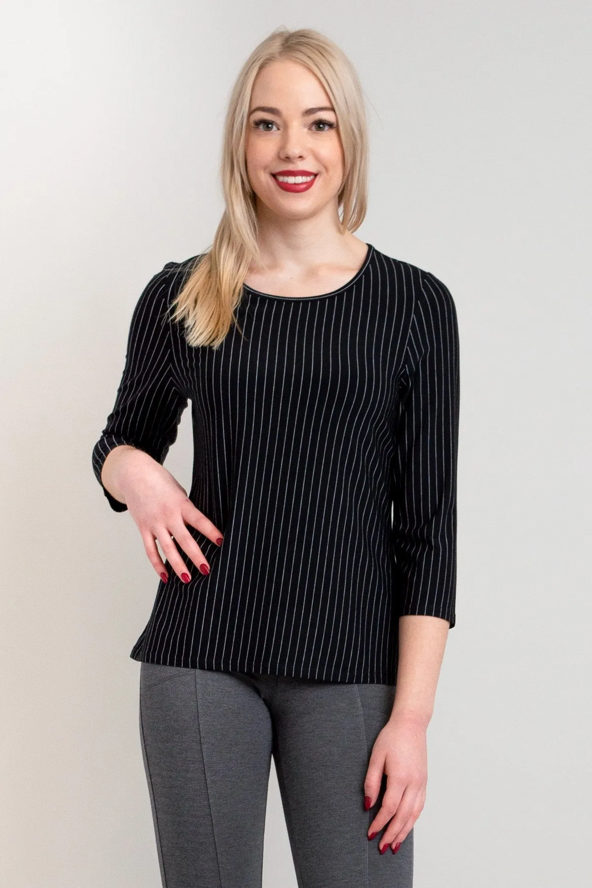 Margorie Top, BW Pin Stripe, Bamboo - Final Sale sold by Blue Sky product image thumbnail 2