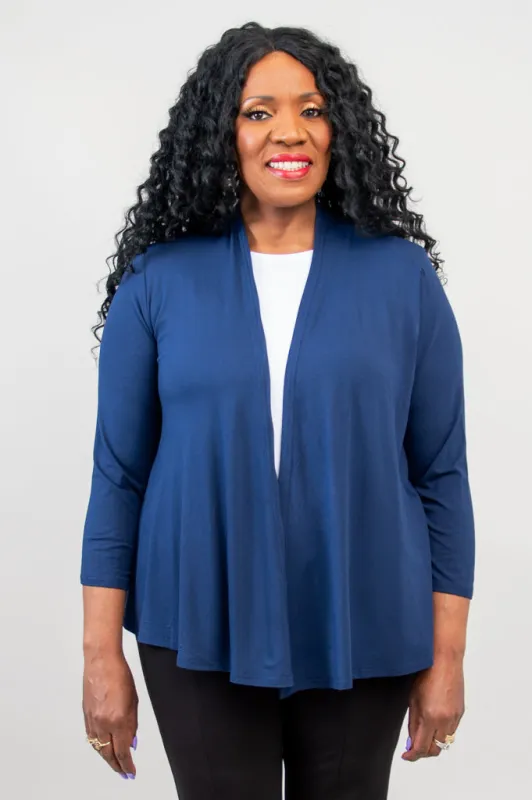 Kathy Jacket, Indigo, Bamboo sold by Blue Sky