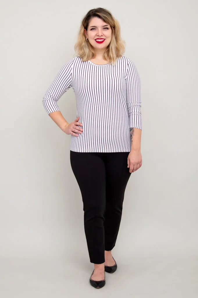Margorie Top, White/Black Small Stripe, Bamboo - Final Sale sold by Blue Sky product image thumbnail 5