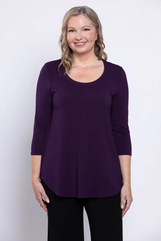 Jazz 3/4 Slv Top, Royale, Bamboo sold by Blue Sky