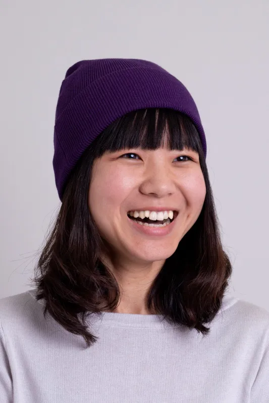 Knit Beanie, Purple, Bamboo Cotton sold by Blue Sky
