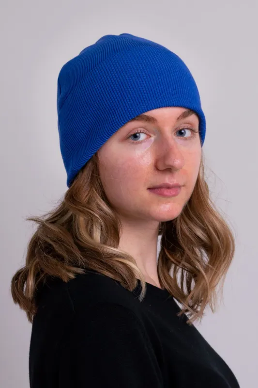 Knit Beanie, Cobalt, Bamboo Cotton sold by Blue Sky
