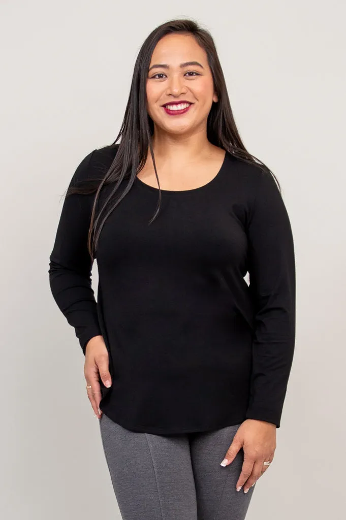 Tessa Long Sleeve, Black, Bamboo sold by Blue Sky