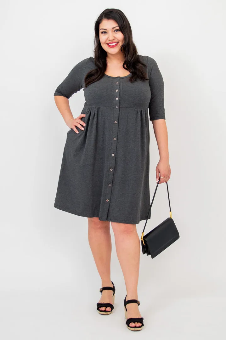 Nelly 3/4 Sleeve Dress, Graphite, Bamboo sold by Blue Sky product image thumbnail 5