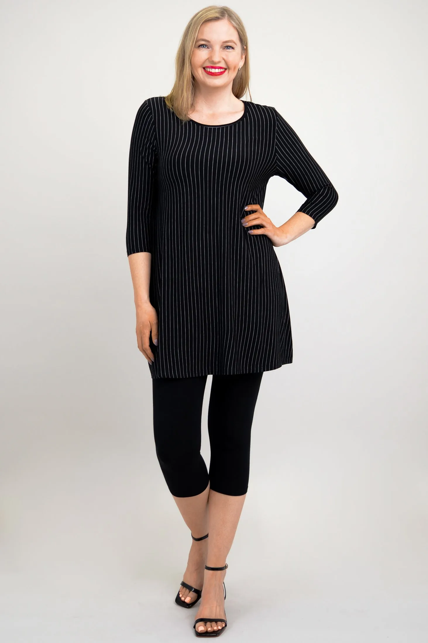Perfect Tunic, BW Pin Stripe, Bamboo - Final Sale sold by Blue Sky product image thumbnail 2