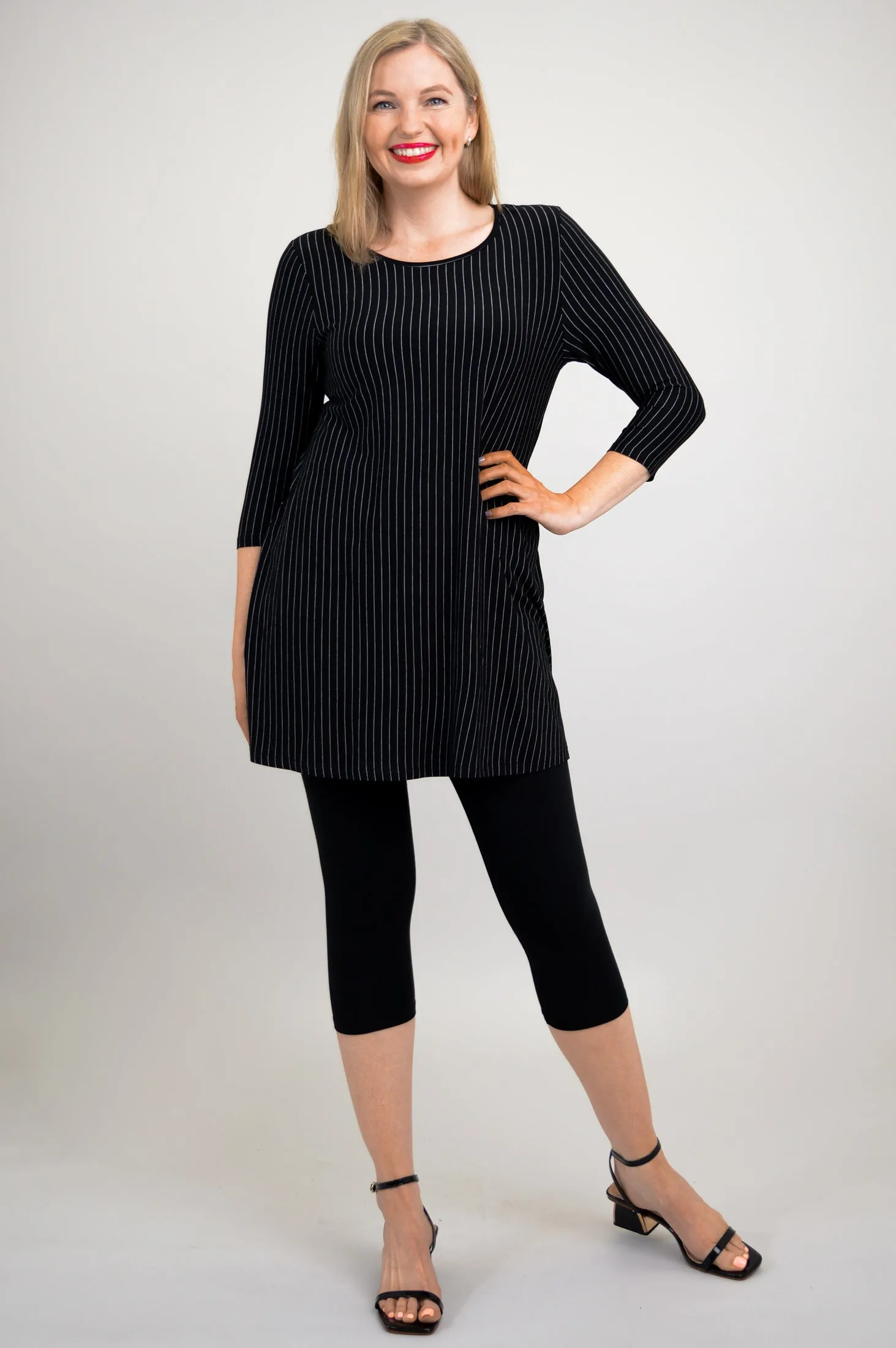 Perfect Tunic, BW Pin Stripe, Bamboo - Final Sale sold by Blue Sky product image thumbnail 4