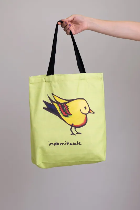 Totebag, Green Heartbird, Cotton sold by Blue Sky