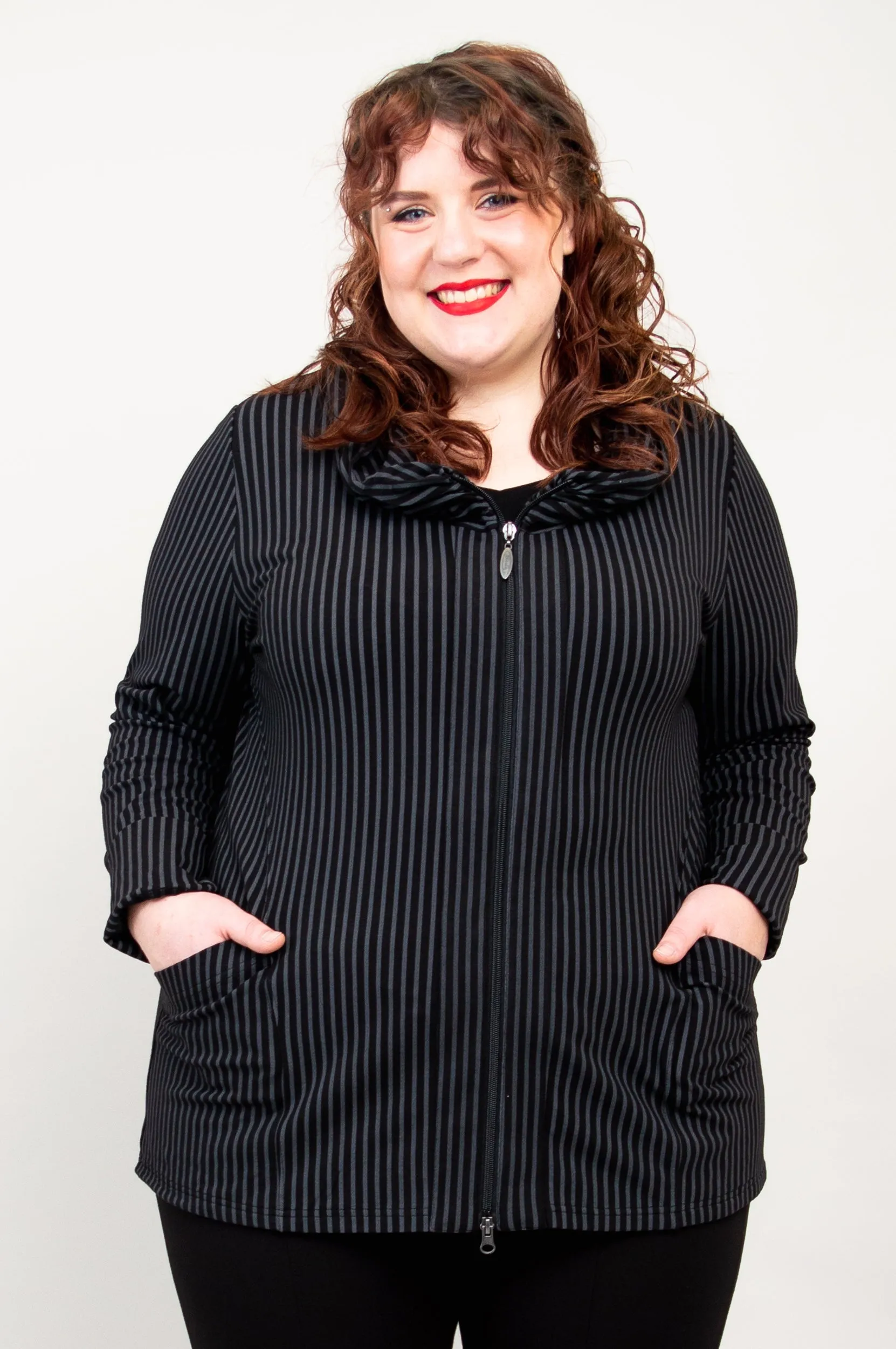 Seymour Jacket, Blk/Grey Stripe, Bamboo sold by Blue Sky product image thumbnail 2