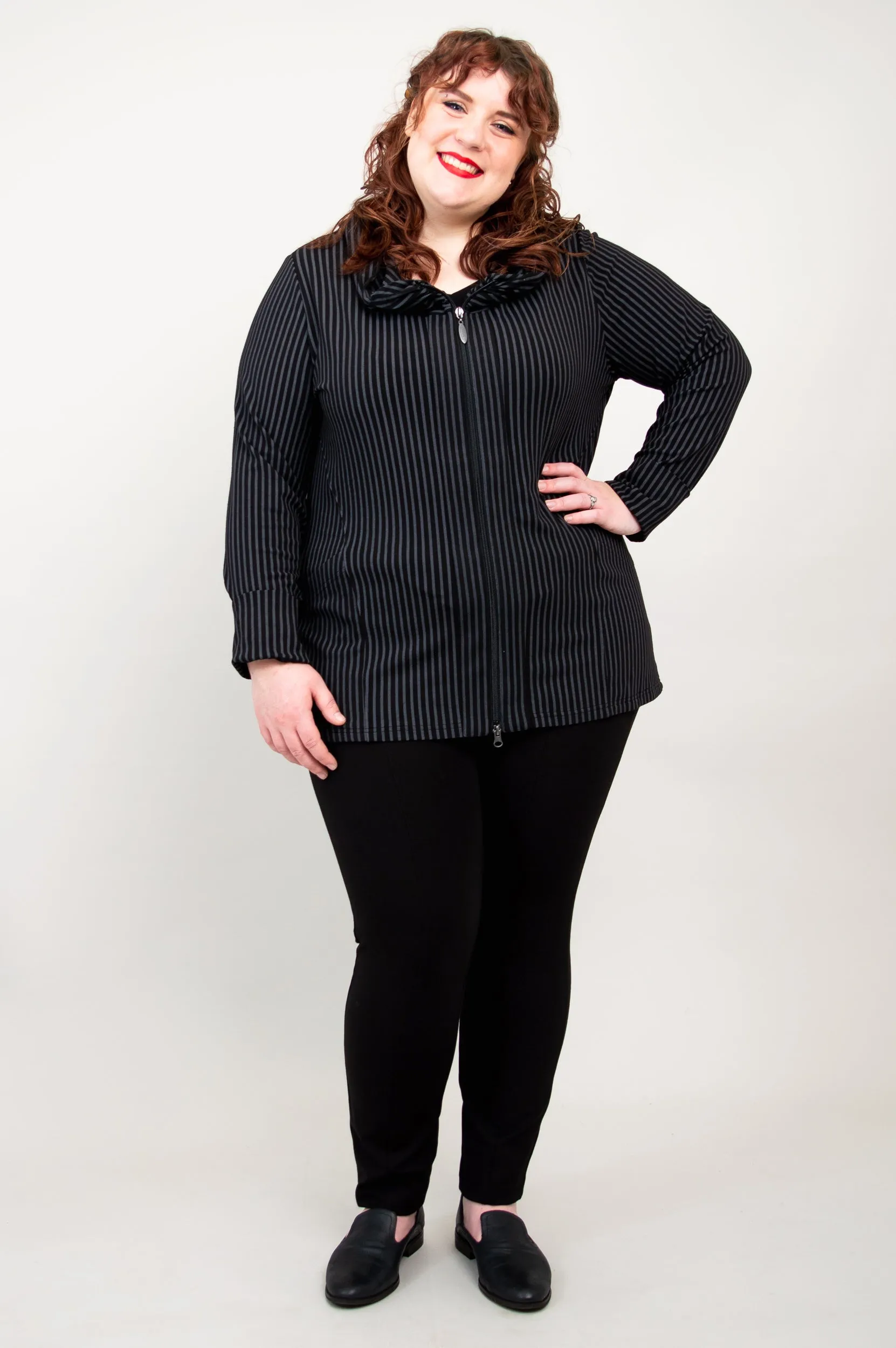 Seymour Jacket, Blk/Grey Stripe, Bamboo sold by Blue Sky product image thumbnail 4