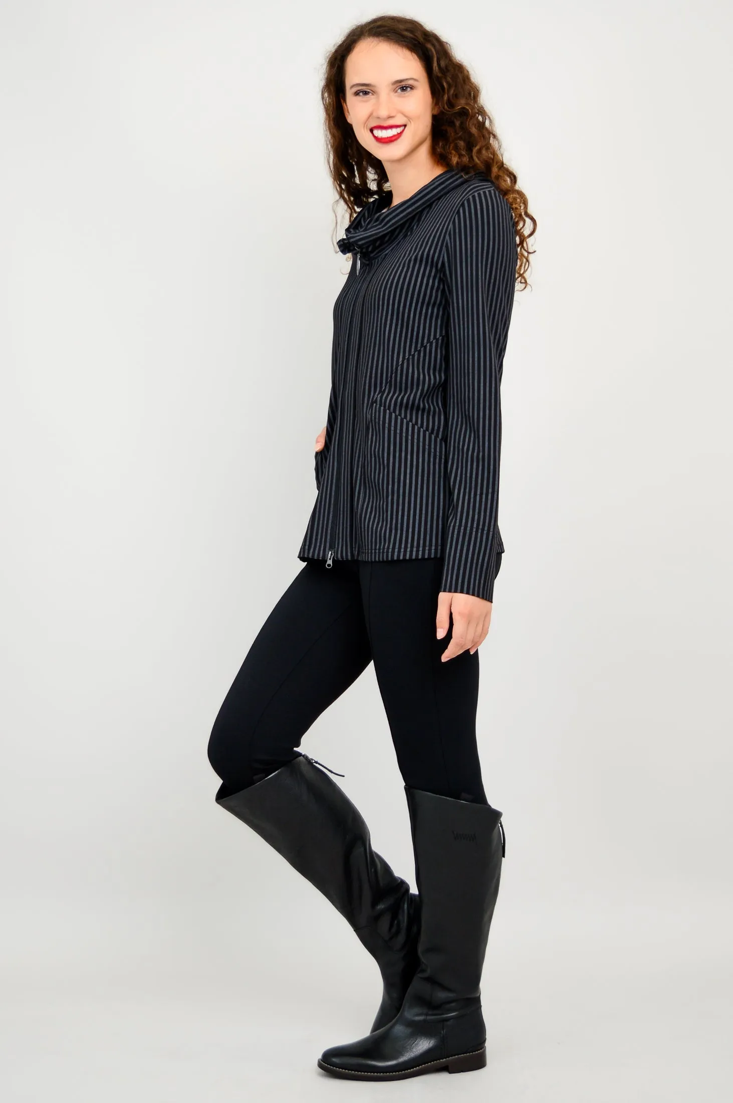 Seymour Jacket, Blk/Grey Stripe, Bamboo sold by Blue Sky product image thumbnail 5
